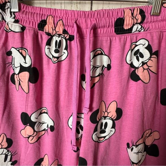 Disney Minnie Mouse Pink Graphic Women's Drawstring Pajamas Sz L NWT - Picture 3 of 6